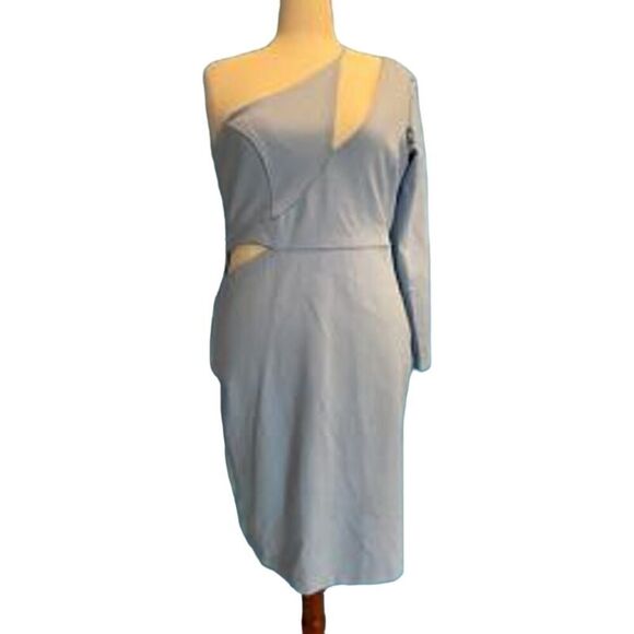 Made in the USA NWT CHLOE KRISTYN Dress CutOut Stretch Knit Blue Adj Strap XL - Picture 1 of 9